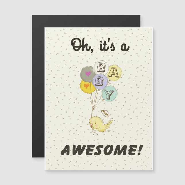 Invitación Magnética ¡Es un bebé! (Anverso/Reverso)