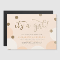 ¡Es un Chica! | Baby Shower Peach & Gold Confetti