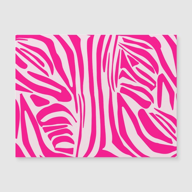 Invitación Magnética Estampado de cebra rosa (Anverso)