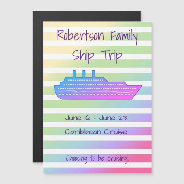 Invitación Magnética Esteroom Magnet, tema de crucero Pastel personaliz (Anverso/Reverso)