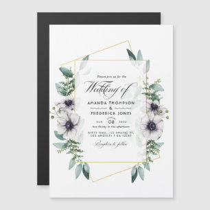 Invitación Magnética Eucalipto Mamáes de Bodas geométricas de anémona