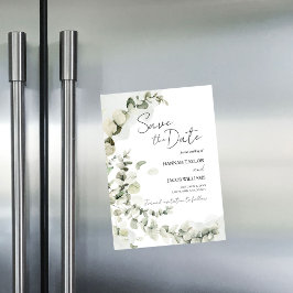 Invitación Magnética Eucalyptus Sage Greenery Wedding Save the Date