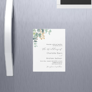 Invitación Magnética Eucalyptus verde boda de lujo moderno
