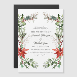 Invitación Magnética Evergreen - Boda de Navidades de Wintertide Woodla