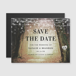 Invitación Magnética Evermore   Árbol forestal encantado Guardar fecha