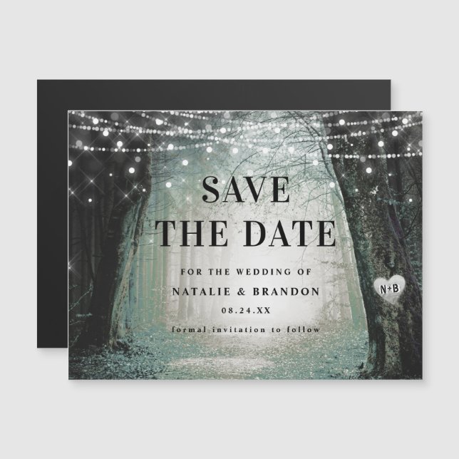 Invitación Magnética Evermore | Moss forestales encantados Salven la fe (Anverso/Reverso)