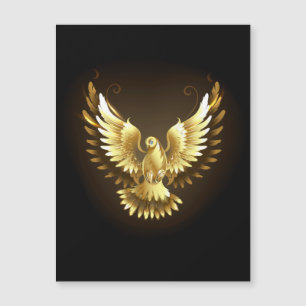 Invitación Magnética Falsa paloma de paz del Relieve metalizado dorado