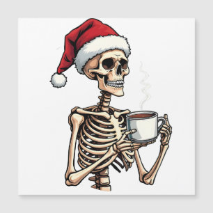 Invitación Magnética Famoso Halloween bebiendo café Navidades Santa