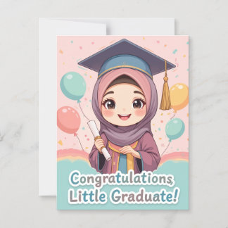 Invitación Magnética Felicidades Chica Hijabi - Graduación Elegante 