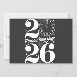 Invitación Magnética Feliz Año Nuevo 2026 Cuenta Regresiva de Reloj de 
