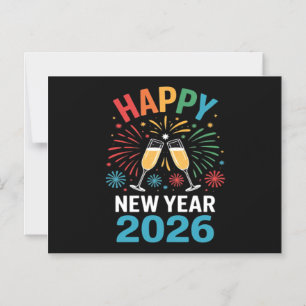 Invitación Magnética Feliz Año Nuevo 2026 Fiesta Divertida Nochevieja 2