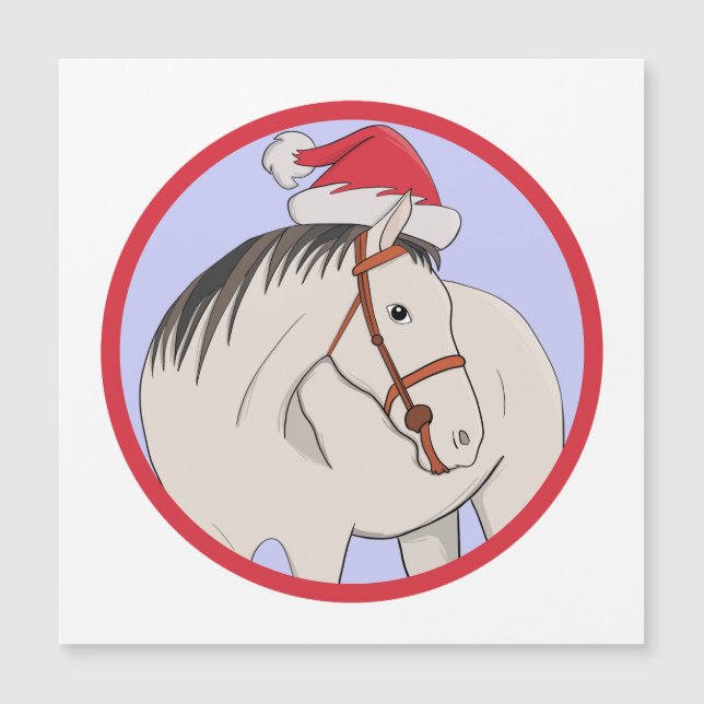 Invitación Magnética Feliz caballo navideño (Anverso)