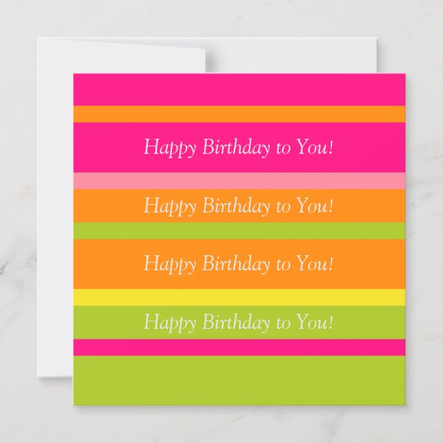 Invitación Magnética Feliz cumpleaños vibrante, elegante y colorido (Anverso)