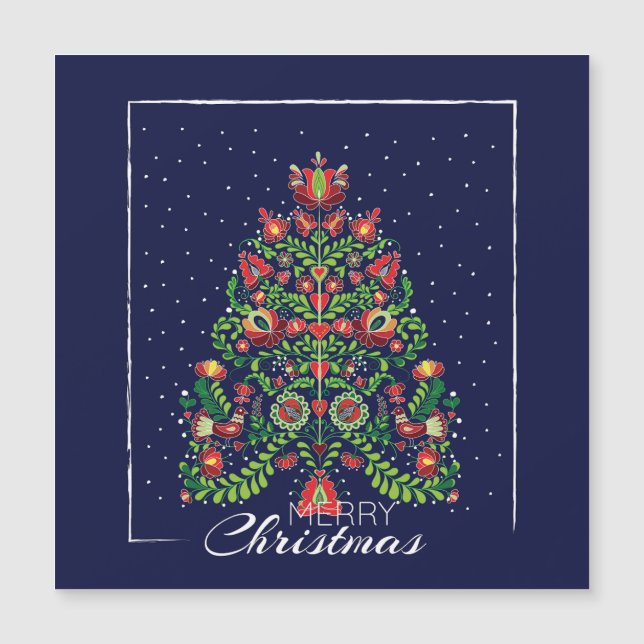 Invitación Magnética Feliz deseo navideño (Anverso)