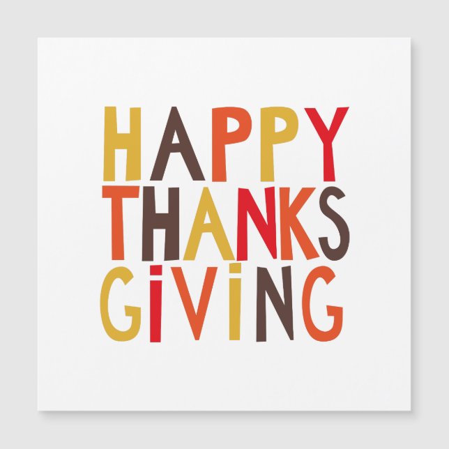 Invitación Magnética ¡Feliz Día de Acción de Gracias! (Anverso)