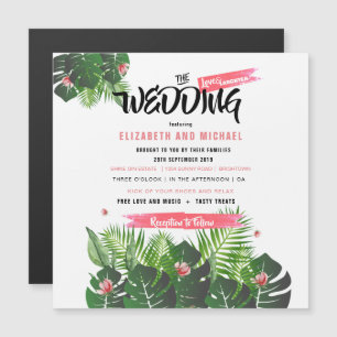 Invitación Magnética Festival de Bodas Tropicales Modernos
