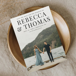 Invitación Magnética Festividad de retrato moderno para guardar la fech