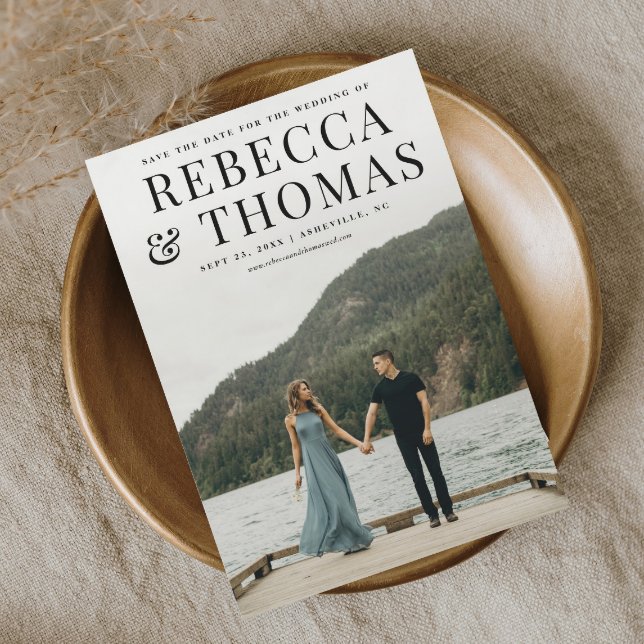 Invitación Magnética Festividad de retrato moderno para guardar la fech (Subido por el creador)