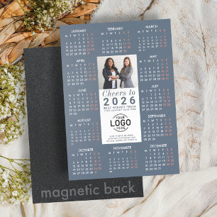 Invitación Magnética Ficha magnética del calendario 2026 con informació