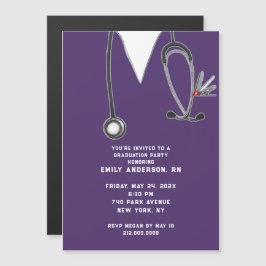 Invitación Magnética Fiesta creativo de enfermería de grado