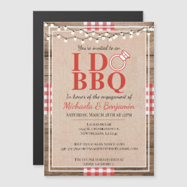 Invitación Magnética Fiesta de compromiso Rustic I Do BBQ para parejas