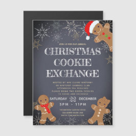 Invitación Magnética Fiesta de Cookie Exchange Charcoal Holiday