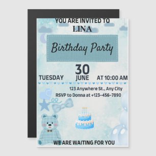 Invitación Magnética Fiesta de Cumpleaños