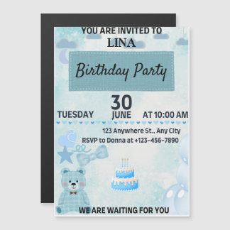 Invitación Magnética Fiesta de Cumpleaños