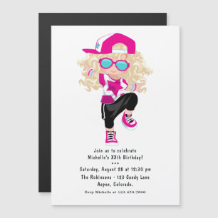 Invitación Magnética Fiesta de cumpleaños de chica de baile de rotura H