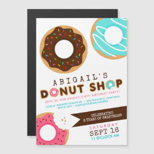 Invitación Magnética Fiesta de cumpleaños de Donut Shop