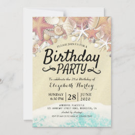 Invitación Magnética Fiesta de cumpleaños de la playa de verano estriba