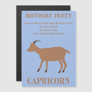 Invitación Magnética Fiesta de cumpleaños del Personalizado Capricorn S