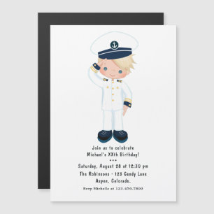 Invitación Magnética Fiesta de cumpleaños náutico de Niño de la Marina