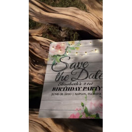 Invitación Magnética Fiesta De Cumpleaños Salven La Fecha Flores Luces 