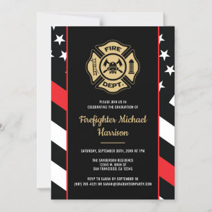 Invitación Magnética Fiesta de graduación de bomberos en la Academia de