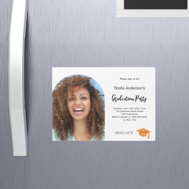 Invitación Magnética Fiesta de graduación de la marcha de la foto 2025 (Subido por el creador)