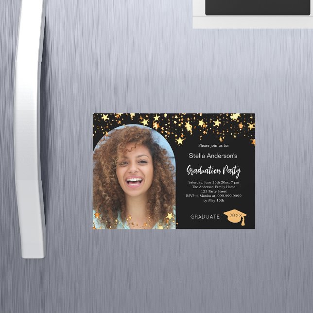 Invitación Magnética Fiesta de graduación del arco de fotos de estrella (Subido por el creador)