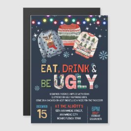 Invitación Magnética Fiesta de Navidades suéteres feos