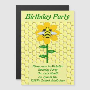 Invitación Magnética Fiesta de Personalizado de cumpleaños Bumblebee Ha