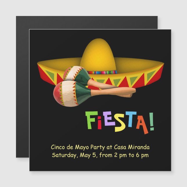 Invitación Magnética Fiesta Mexicana (Anverso/Reverso)
