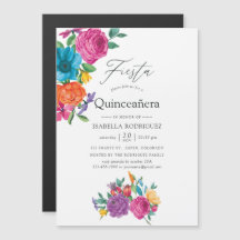 Fiesta Quinceañera Floral Acuarela