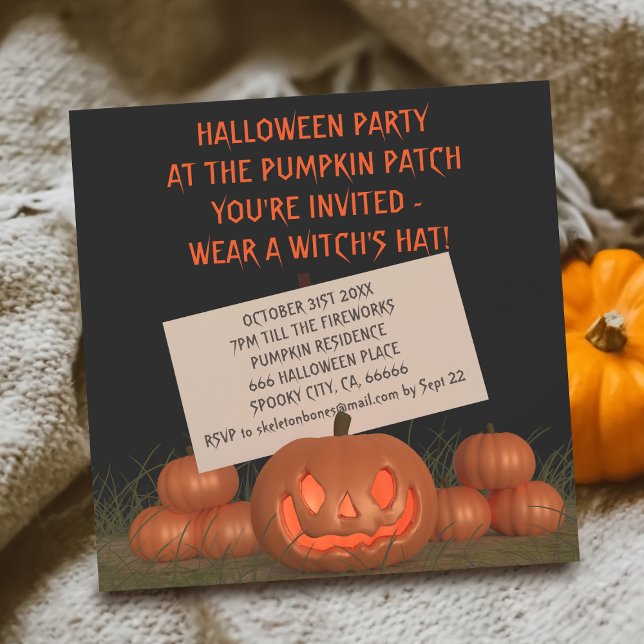 Invitación Magnética Fiesta tallador de calabaza de Halloween (Halloween Pumpkin Carving Party Magnetic Invitation just for you)