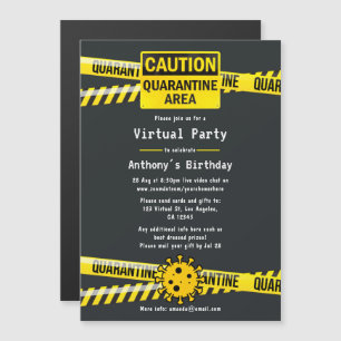 Invitación Magnética Fiesta virtual de cumpleaños en cuarentena