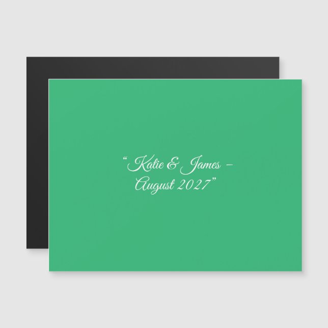 Invitación Magnética Flat Mint Green Background – Wedding Design (Anverso/Reverso)