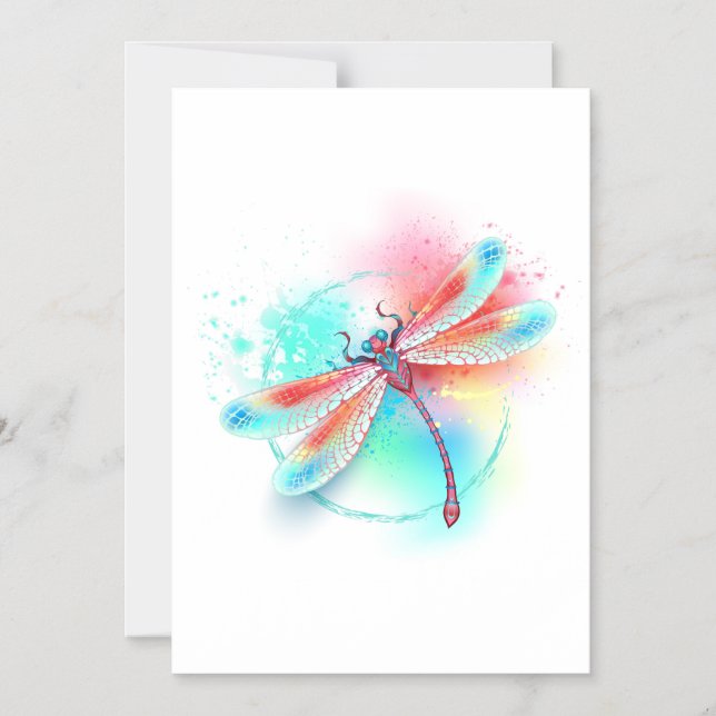 Invitación Magnética Fléon roja sobre fondo acuarela (Anverso)