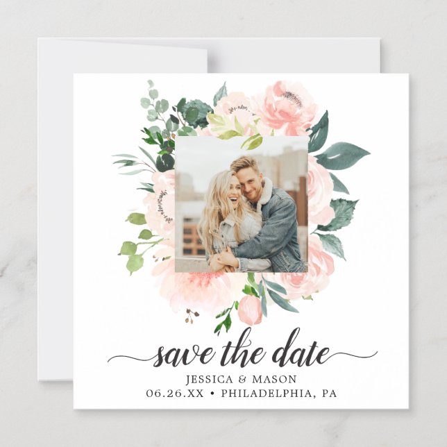 Invitación Magnética Fleur Jolie Floral Wedding Salve Las Fechas Magnet (Anverso)