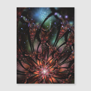 Invitación Magnética Flor de fantasía fractal suave y delicada