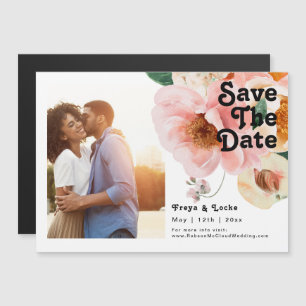 Invitación Magnética Floral de colores audaces   Horizontal Guardar la 