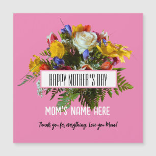 INVITACIÓN MAGNÉTICA FLORAL DE MODA FELIZ DÍA DE LA MADRE  