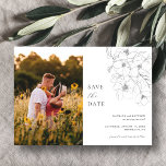 Invitación Magnética Floral Minimalista en blanco y negro salva la fech<br><div class="desc">Boda moderna floral Minimalista blanca y negra ahorra la tarjeta magnética de la fecha. Celebra tu día especial con este elegante y hermoso diseño de invitación a la boda para embellecer tu ocasión especial. Todos los textos están preorganizados para que puedas personalizarlos fácil y rápidamente con tus propios detalles.</div>